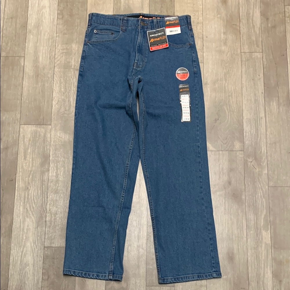 Mens NWT Architect Active Flex Regular Fit‎ Durable Work Stretch Denim Jeans